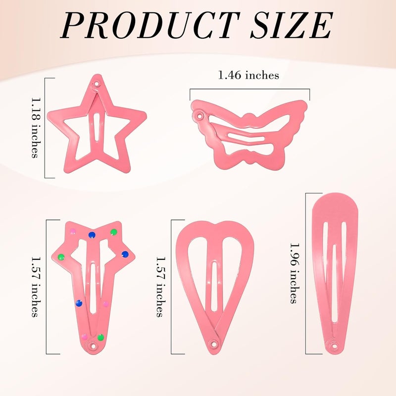 obeoby 82 Pcs 5 Styles Colorful Hair Clips for Girls, Metal Snap Girls Clips Cute Pattern Barrettes for Kids Baby Toddlers Hair Accessories Birthday Valentines Day Gifts - Image 2